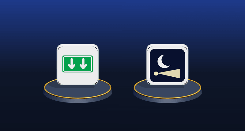 Icons for the compulsory driving lessons: motorway or main road driving and night driving